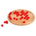 JEU SOLITAIRE EN BOIS 22CM BILLES ROUGES