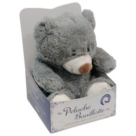 PELUCHE BOUILLOTTE OURS GRIS 24CM