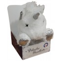PELUCHE BOUILLOTTE LICORNE BLANCHE 24CM