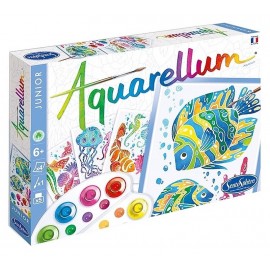 AQUARELLUM JUNIOR AQUARIUM - 4 TABLEAUX 18X25CM ET 5 COULEURS