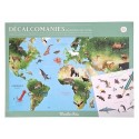 POCHETTE DECALCOMANIES MAPPEMONDE LES ANIMAUX DU MONDE