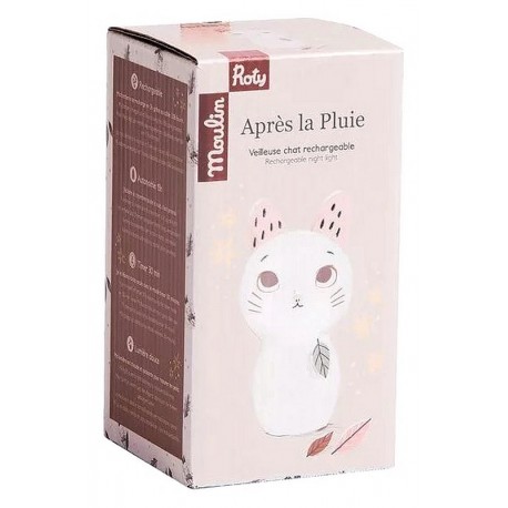 VEILLEUSE CHAT RECHARGEABLE USB APRES LA PLUIE-LiloJouets-Morbihan-Bretagne