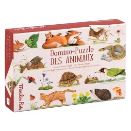 COFFRET JEU DOMINO-PUZZLE DES ANIMAUX - LE JARDIN DU MOULIN