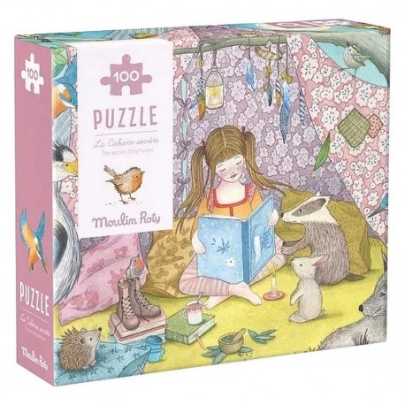 PUZZLE LA CABANE SECRETE 100 PIECES 48X34CM-LiloJouets-Morbihan-Bretagne