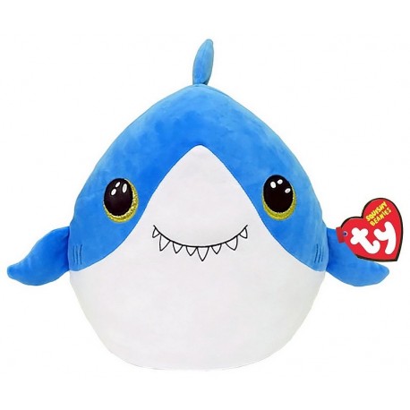 COUSSIN 21CM REQUIN BLEU FINSLEY SQUISH A BOOS SMALL-LiloJouets-Morbihan-Bretagne