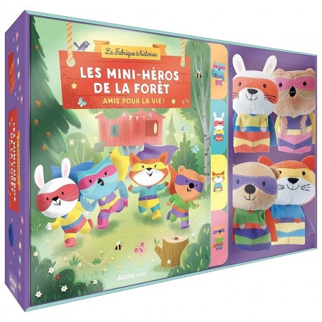 COFFRET MINI-HEROS DE LA FORET LA FABRIQUE A HISTOIRES LIVRE ET MARIONNETTE-LiloJouets-Morbihan-Bretagne