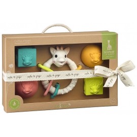 COFFRET D'EVEIL 5 ACCESSOIRES CAOUTCHOUC NATUREL SO'PURE SOPHIE LA GIRAFE