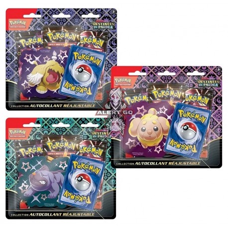 PACK 3 BOOSTERS POKEMON EV045 ASST AVEC AUTOCOLLANT DESTINEES DE PALDEA-LiloJouets-Morbihan-Bretagne