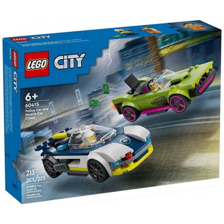 60415 COURSE-POURSUITE ENTRE VOITURE DE POLICE ET SUPER VOITURE LEGO CITY-LiloJouets-Morbihan-Bretagne