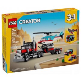 31146 LE CAMION REMORQUE AVEC HELICOPTERE LEGO CREATOR 3EN1