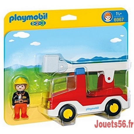 6967 CAMION DE POMPER AVEC ECHELLE PIVOTANTE PLAYMOBIL 123 -jouets-sajou-56