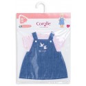 BB36 ROBE BLEUE MARINIERE ROSE VETEMENT POUPON 36CM