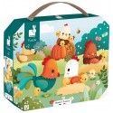 VALISETTE PUZZLE BIENVENUE A LA BASSE-COUR 20 PIECES 50X40CM