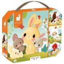 VALISETTE 4 PUZZLES ANIMAUX DE FERME 6 A 16 PIECES - JANOD