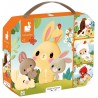 VALISETTE 4 PUZZLES ANIMAUX DE FERME 6 A 16 PIECES-LiloJouets-Morbihan-Bretagne