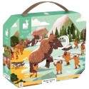 VALISETTE PUZZLE FRISE PREHISTORIQUE PANORAMIQUE 100 PIECES