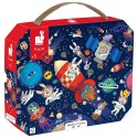 VALISETTE PUZZLE FUSEE ET LAPINS 54 PIECES