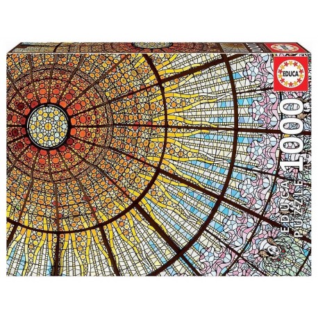 PUZZLE VITRAIL PALAIS MUSIQUE CATALAN 1000 PIECES-LiloJouets-Morbihan-Bretagne