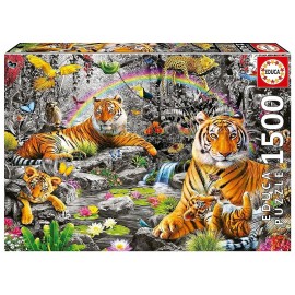 PUZZLE TIGRES JUNGLE RADIEUSE 1500 PIECES 85X60CM-LiloJouets-Morbihan-Bretagne