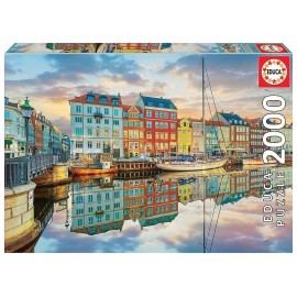 PUZZLE PORT DE COPENHAGUE 2000 PIECES 96X68CM-LiloJouets-Morbihan-Bretagne