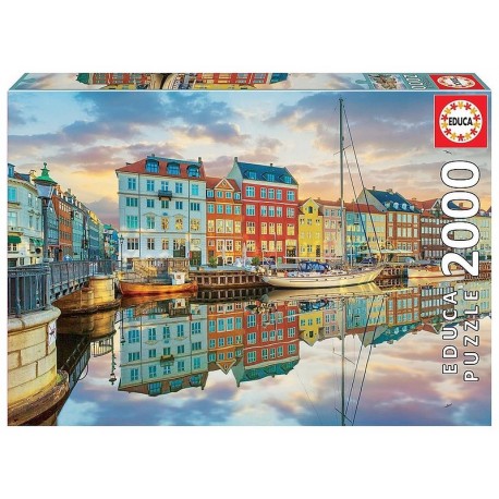 PUZZLE PORT DE COPENHAGUE 2000 PIECES 96X68CM-LiloJouets-Morbihan-Bretagne