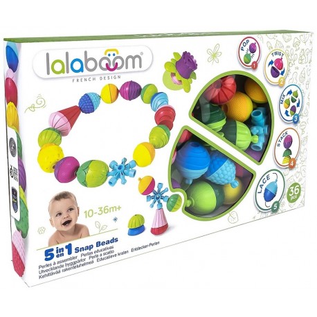 COFFRET 5EN1 PERLES EDUCATIVES ET ACCESSOIRES MOTRICITE LALABOOM 36 PIECES-LiloJouets-Morbihan-Bretagne