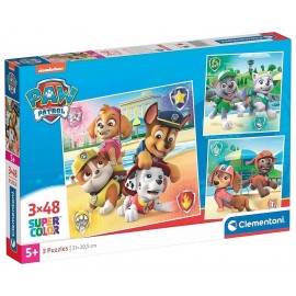 PUZZLES PAT PATROUILLE 3X48 PIECES 21X21CM - SUPERCOLOR-LiloJouets-Morbihan-Bretagne