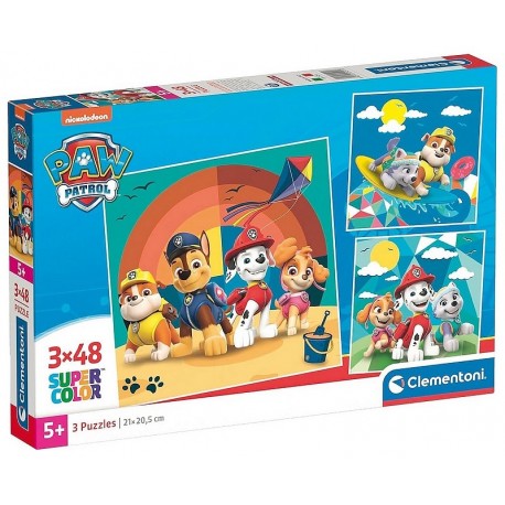 PUZZLES PAT PATROUILLE 3X48 PIECES 21X21CM - SUPERCOLOR-LiloJouets-Morbihan-Bretagne