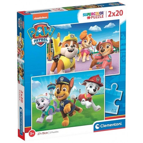 PUZZLES PAT PATROUILLE 2X20 PIECES SUPERCOLOR-LiloJouets-Morbihan-Bretagne