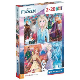 PUZZLES LA REINE DES NEIGES 2X20 PIECES FROZEN SUPERCOLOR-LiloJouets-Morbihan-Bretagne