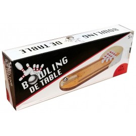 BOWLING DE TABLE 30X10CM EN BOIS AVEC 10 QUILLES ET BILLE METAL