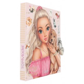 JOURNAL INTIME AVEC CADENAS CANDY&DOGGY 16X19CM CARNET SECRET TOPMODEL-LiloJouets-Morbihan-Bretagne