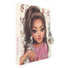 JOURNAL INTIME AVEC CADENAS KITTY&DOGGY 16X19CM CARNET SECRET TOPMODEL-LiloJouets-Morbihan-Bretagne