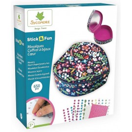 BOITE A BIJOUX COEUR 3D MOSAIQUES STICK'N FUN