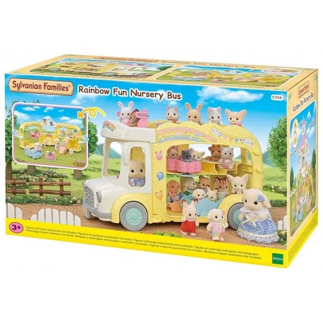 BUS ARC EN CIEL CRECHE DES BEBES ET COUR DE RECREATION SYLVANIAN FAMILIES-LiloJouets-Morbihan-Bretagne