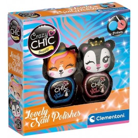 PACK 2 VERNIS ONGLES BLEU/ROUGE - CRAZY CHIC BEAUTY LOVELY ANIMALS
