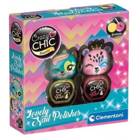 PACK 2 VERNIS ONGLES JAUNE/ROSE - CRAZY CHIC BEAUTY LOVELY ANIMALS