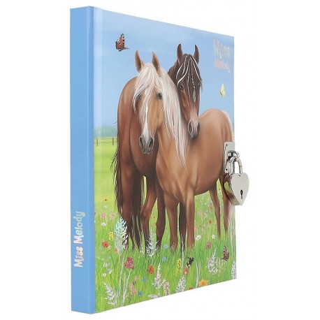 JOURNAL INTIME AVEC CADENAS CHEVAUX CARNET SECRET MISS MELODY-LiloJouets-Morbihan-Bretagne