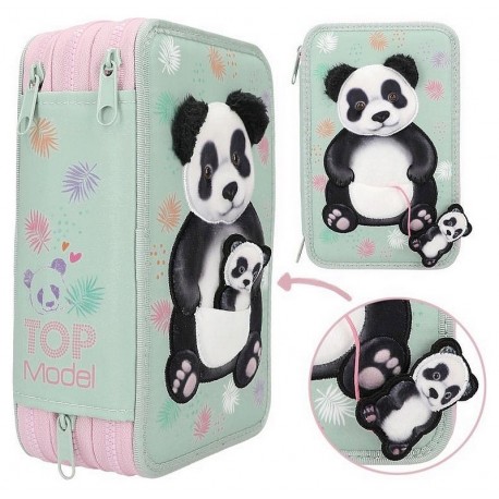 TROUSSE WILD PANDA 3 COMPARTIMENTS TOPMODEL-LiloJouets-Morbihan-Bretagne