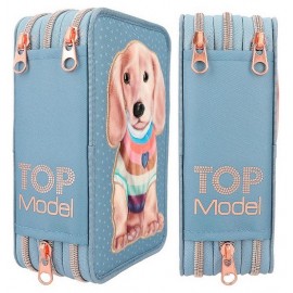 TROUSSE BLEUE CHIEN TOPMODEL 3 COMPARTIMENTS-LiloJouets-Morbihan-Bretagne