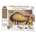 POCHETTE POCHOIRS PEINTURES RUPESTRES - 5 POCHOIRS ARTISTIQUES GEANTS A4