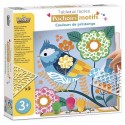 COFFRET 5 POCHOIRS MOTIFS COULEURS DE PRINTEMPS - 5 TABLEAUX 4 ENCREURS
