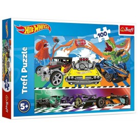 PUZZLE VOITURES HOT WHEELS 100 PIECES 41X28CM-LiloJouets-Morbihan-Bretagne