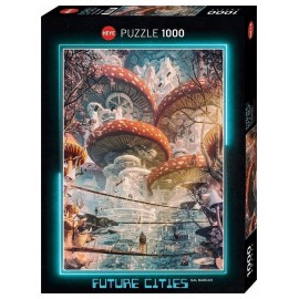 PUZZLE FUTURE CITIES SHROOMLAND 1000 PIECES 50X70CM - GAL BARKAN