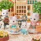Famille chat latte 4 figurines et accessoires sylvanian families-lilojouets-morbihan-bretagne