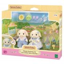 PACK JARDIN AVEC FIGURINES FRERE ET SOEUR LAPIN BELIER SYLVANIAN FAMILIES