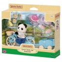 PACK FILLE PANDA ET SON VELO AVEC REMORQUE - SYLVANIAN FAMILIES