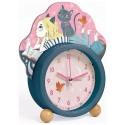 REVEIL PETIT CHAT - BOIS ET PLASTIQUE MOUVEMENT SILENCIEUX