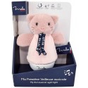 VEILLEUSE MUSICALE CULBUTO CHAT ROSE 17CM