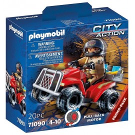 71090 POMPIER ET QUAD PLAYMOBIL CITY ACTION-LiloJouets-Morbihan-Bretagne